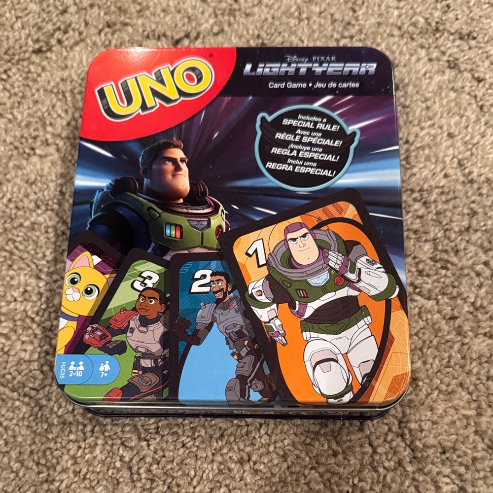 UNO Lightyear Card Game Tin